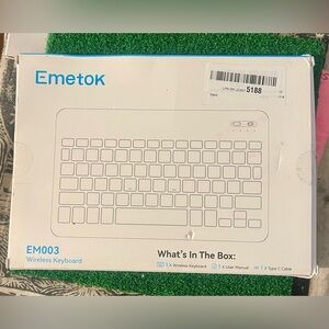 Emotek Wireless Pink x White Bluetooth Keyboard